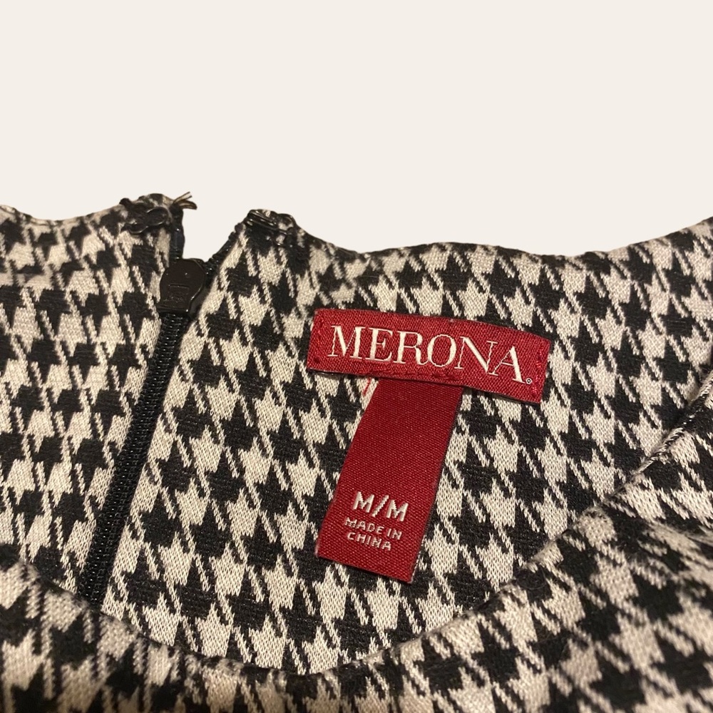 Merona Black and White Houndstooth Midi Dress - Picture 4 of 4